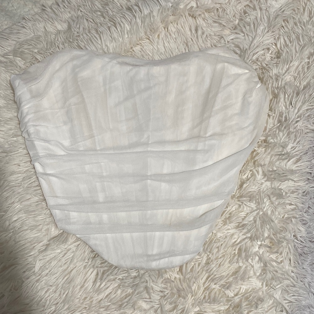 White strapless corset top